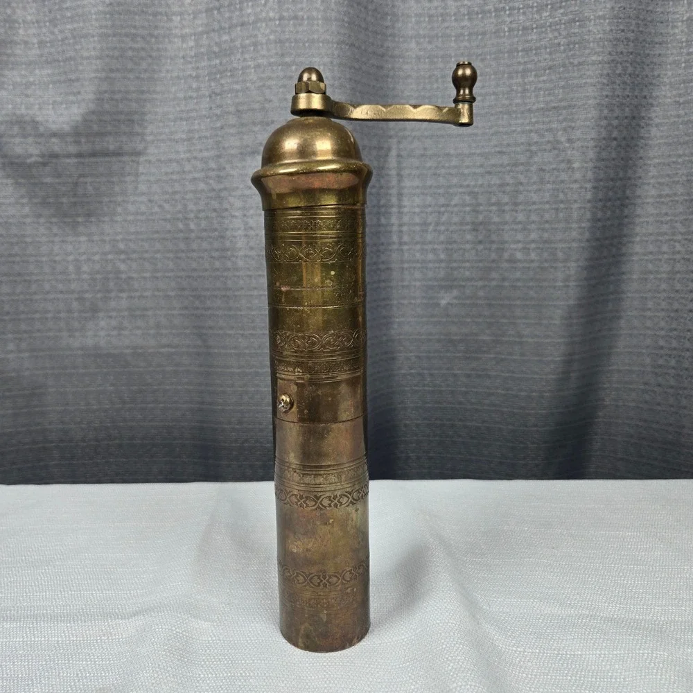 Vintage Atlas Greek Brass Pepper Mill 10
